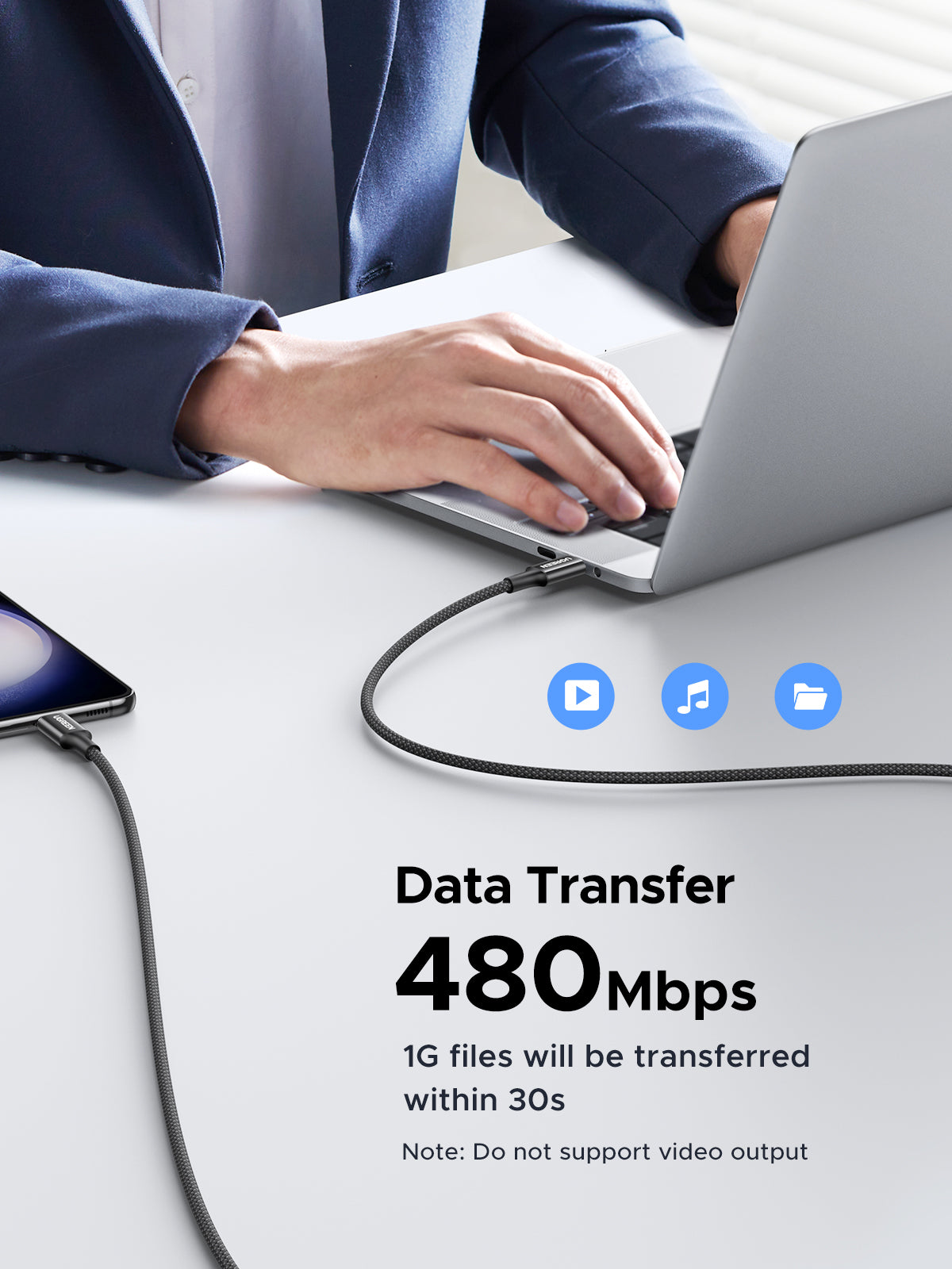 USB-C to USB-C PD Fast Charging braide Cable 60w 3A Max 1m