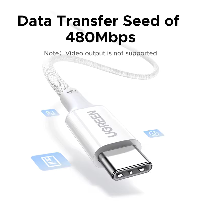 UGREEN 100W USB Type C to USB C PD Fast Charging Braid cable 5A Max 1m