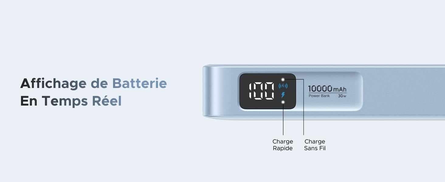 UGREEN MagFlow Batterie Externe Magnétique Sans Fil (10000mAh, Qi2 25W, Compatible MagSafe)