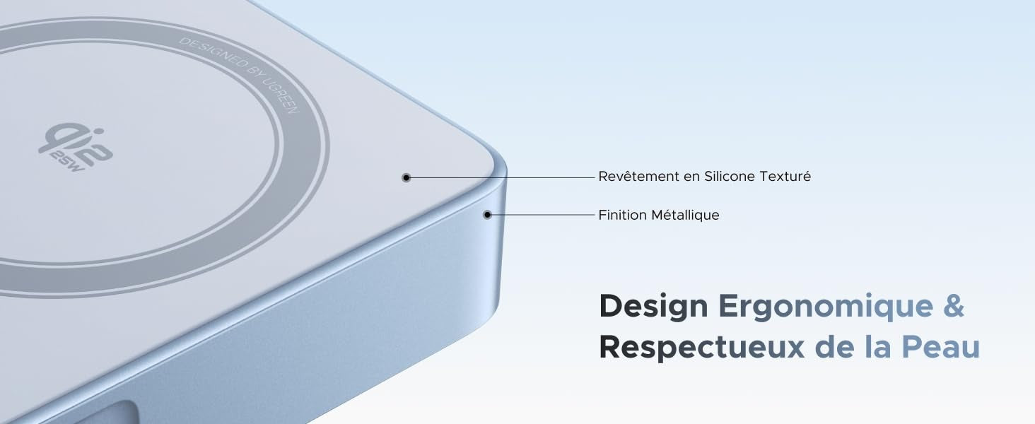 UGREEN MagFlow Batterie Externe Magnétique Sans Fil (10000mAh, Qi2 25W, Compatible MagSafe)