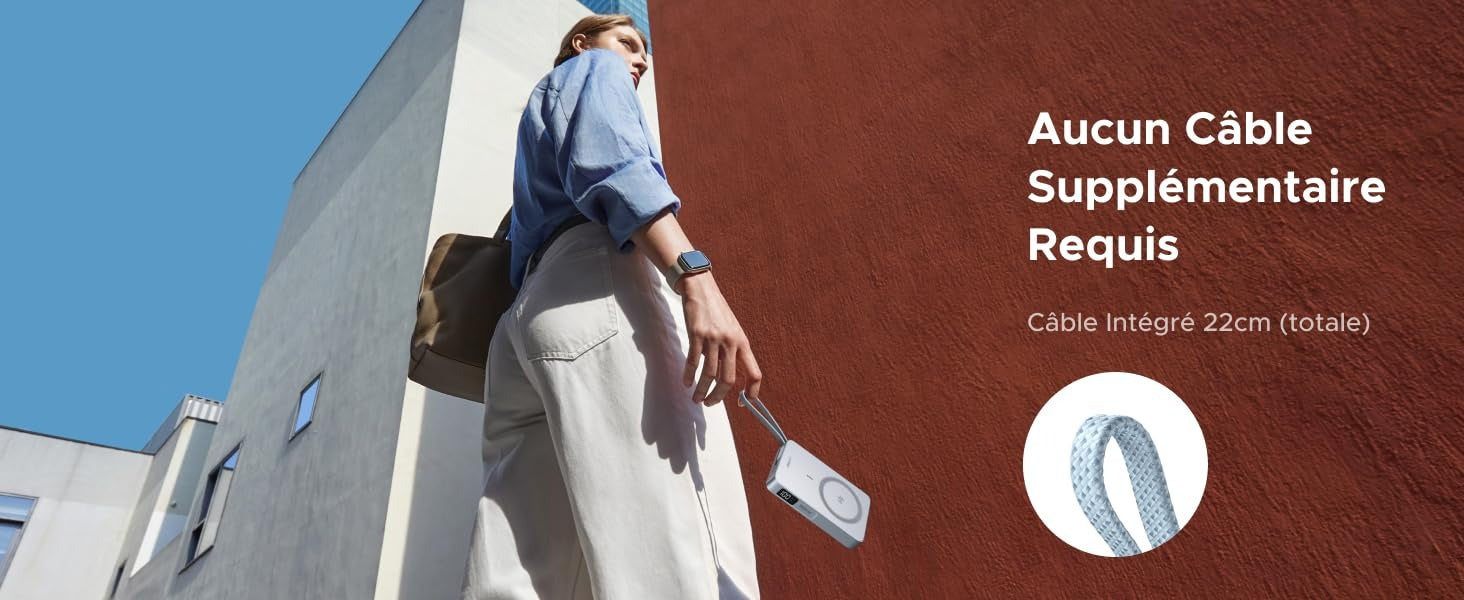 UGREEN MagFlow Batterie Externe Magnétique Sans Fil (10000mAh, Qi2 25W, Compatible MagSafe)