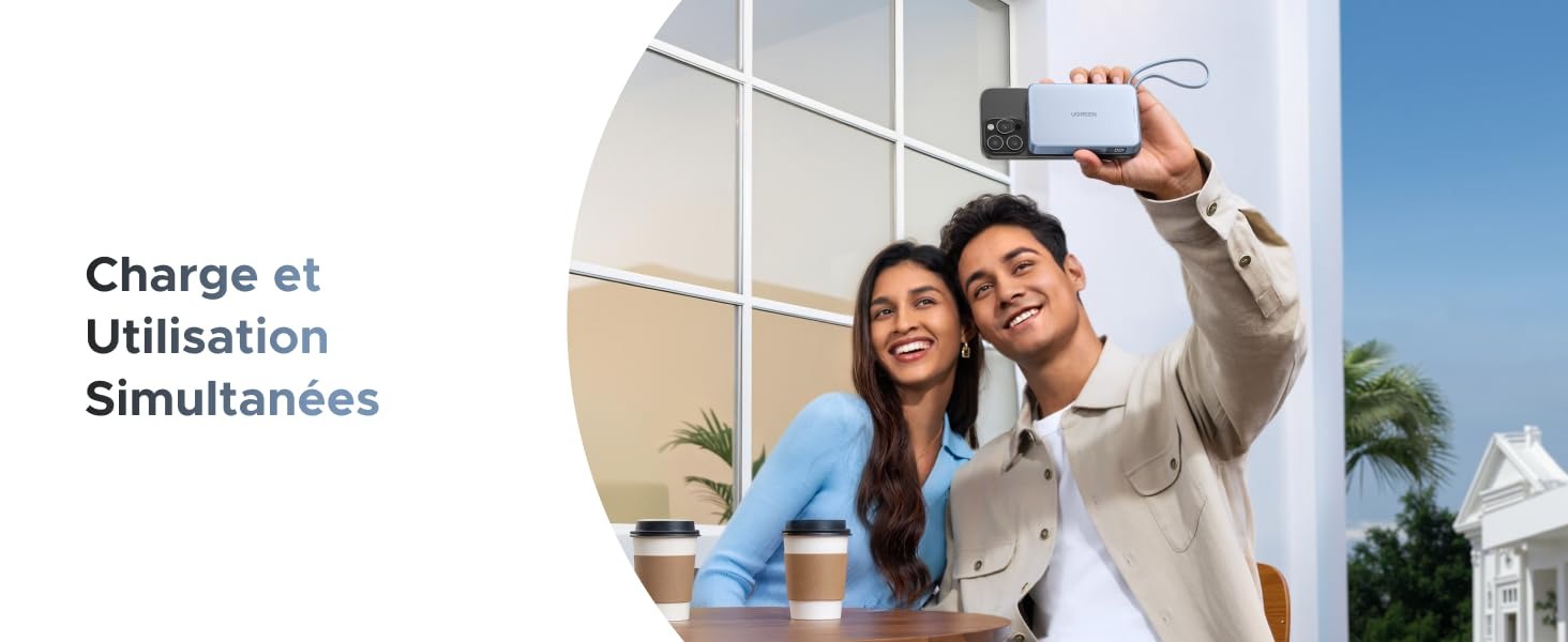 UGREEN MagFlow Batterie Externe Magnétique Sans Fil (10000mAh, Qi2 25W, Compatible MagSafe)