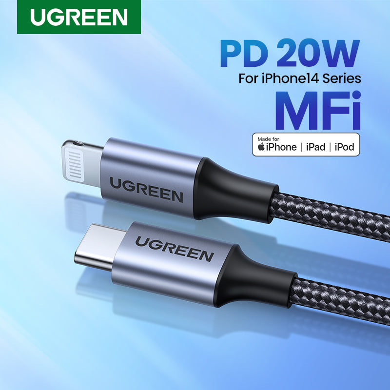 UGREEN Cable USB-C to Lightning Braided Certifié Apple MFi