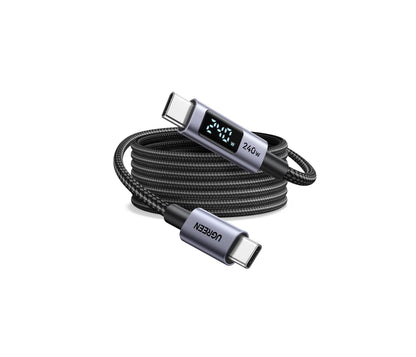 UGREEN USB-C to USB-C PD 240W Digital Display BLACK  2M