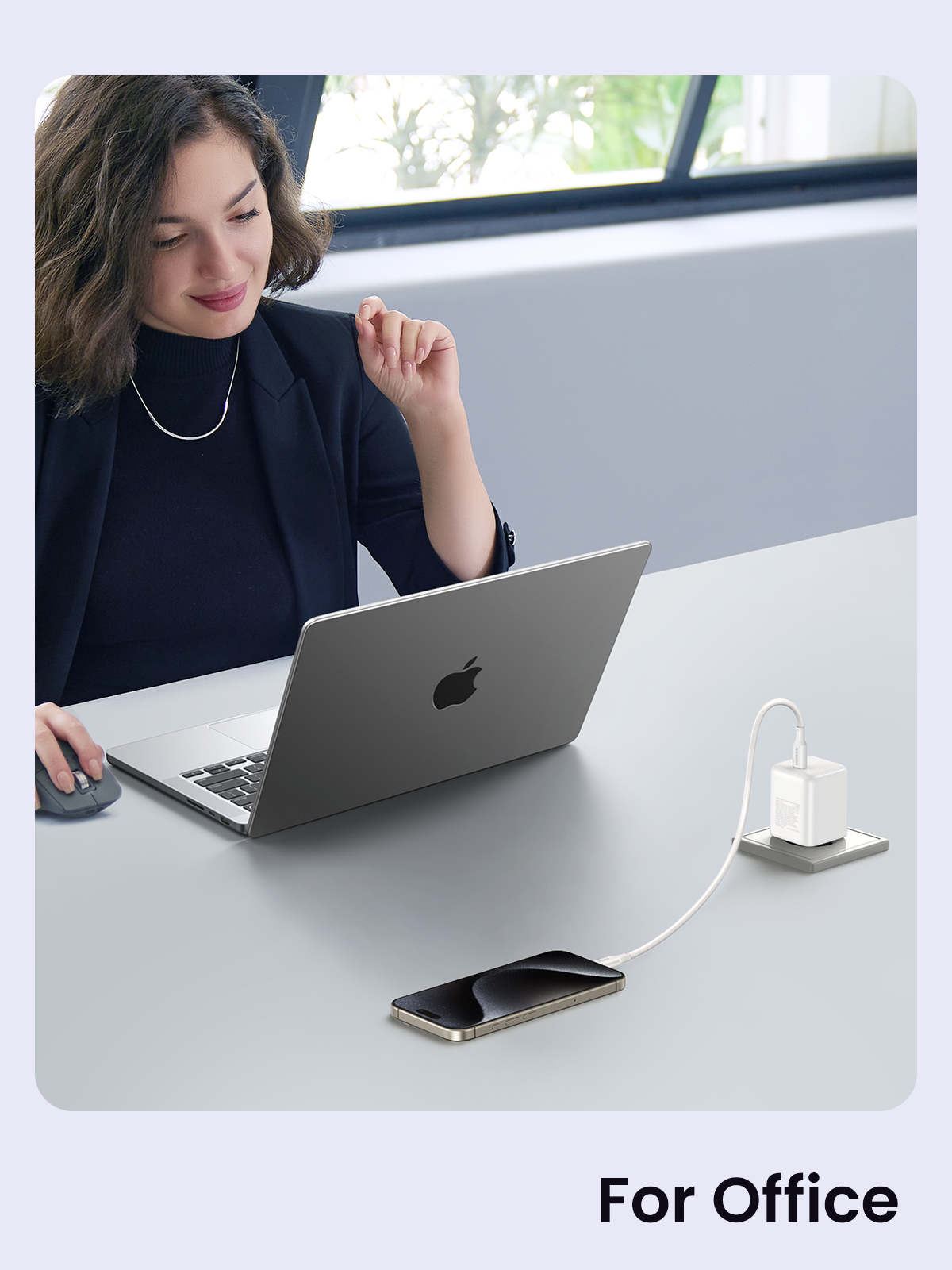 UGREEN GaN 30W Chargeur rapide USB-C + Câble 60W  (White)