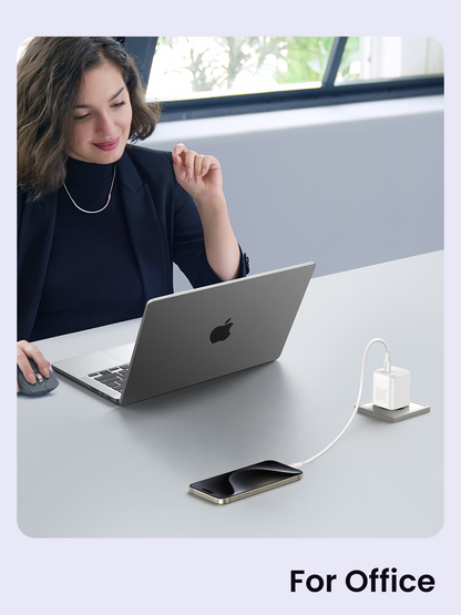 UGREEN GaN 30W Chargeur rapide USB-C + Câble 60W  (White)