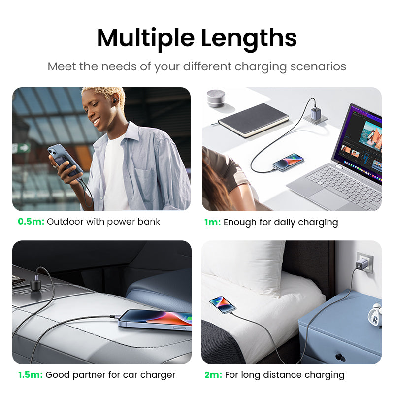 UGREEN Cable USB-C to Lightning Braided Certifié Apple MFi