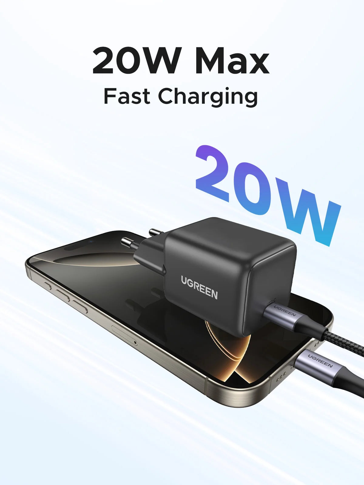 Pack Chargeur GaN 20W + Cable Braide 60W