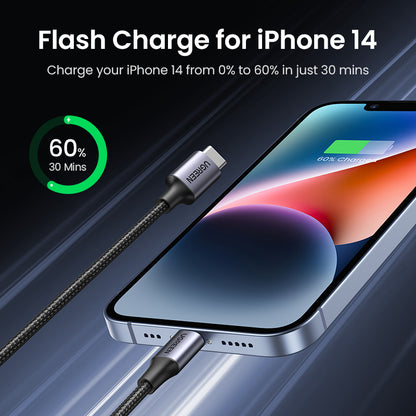 UGREEN Cable USB-C to Lightning Braided Certifié Apple MFi