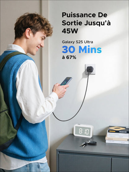UGREEN GaN 45W Chargeur rapide USB-C + Câble 100w