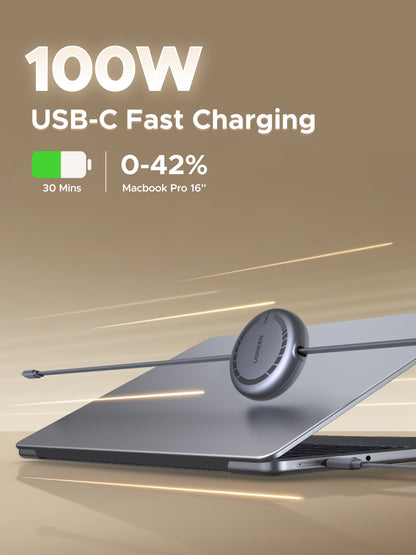 UGREEN USB-C to USB-C PD Retractable Cable 100W GRAY 1M