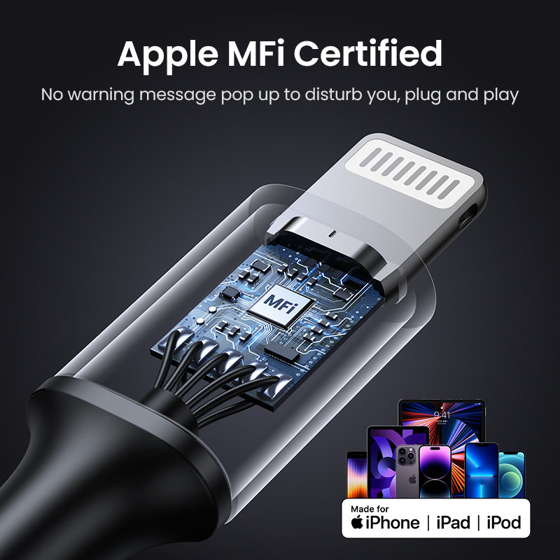 UGREEN Cable USB-C to Lightning Braided Certifié Apple MFi