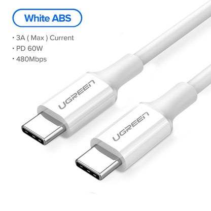 Ugreen 60w USB type C to USB C pd fast charging cable 3A max 1 m