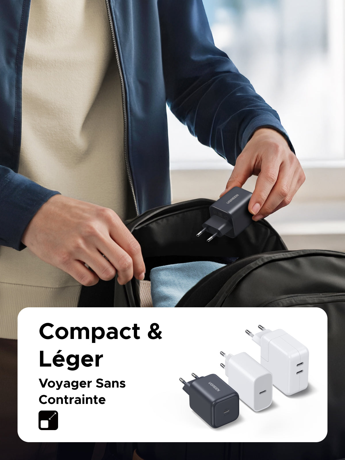 UGREEN GaN 45W Chargeur rapide USB-C + Câble 100w