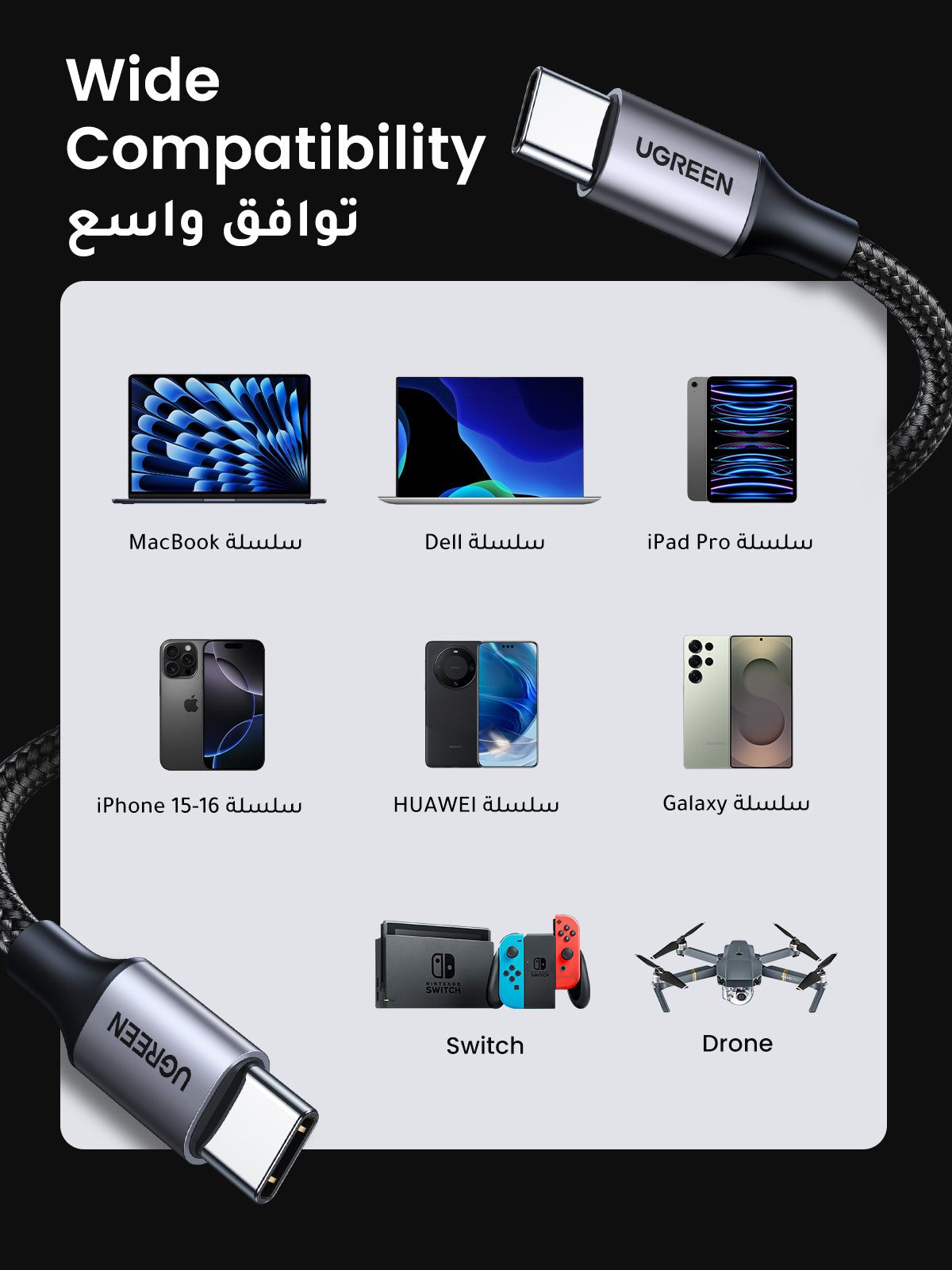 Pack Chargeur GaN 30W + Cable Braide 60W