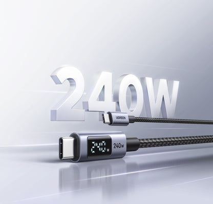 UGREEN USB-C to USB-C PD 240W Digital Display BLACK  2M