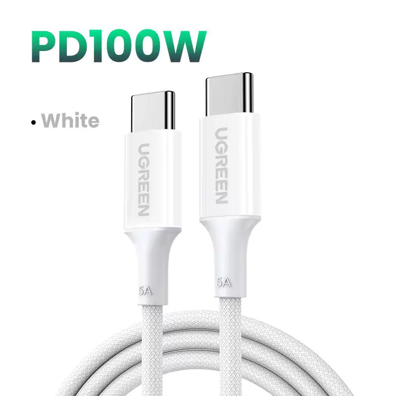UGREEN 100W USB Type C  to USB C PD Fast Charging Braid cable 5A Max 1m
