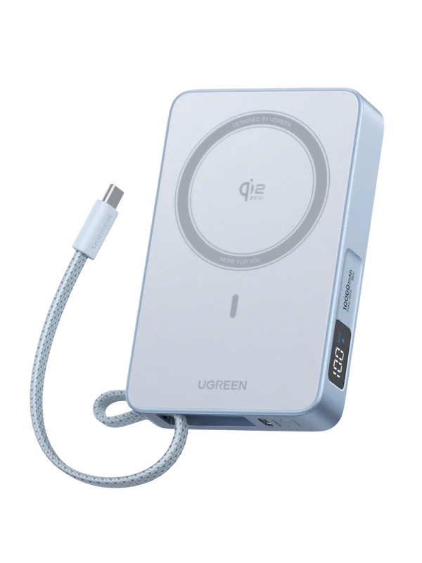 UGREEN MagFlow Batterie Externe Magnétique Sans Fil (10000mAh, Qi2 25W, Compatible MagSafe)